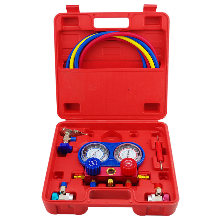KIT DE RECARGA Y COMPROBADOR DE PRESION DE AIRE ACONDICIONADO