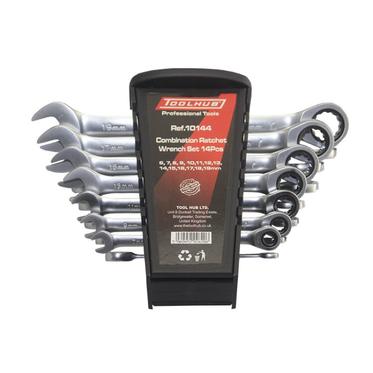 10144 | JUEGO LLAVE COMBINADA DE CARRACA 14 PIEZAS (6-19MM)