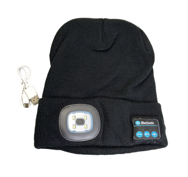 10288 | GORRO DE LANA CON LINTERNA, BLUETOOH Y AURICULARES