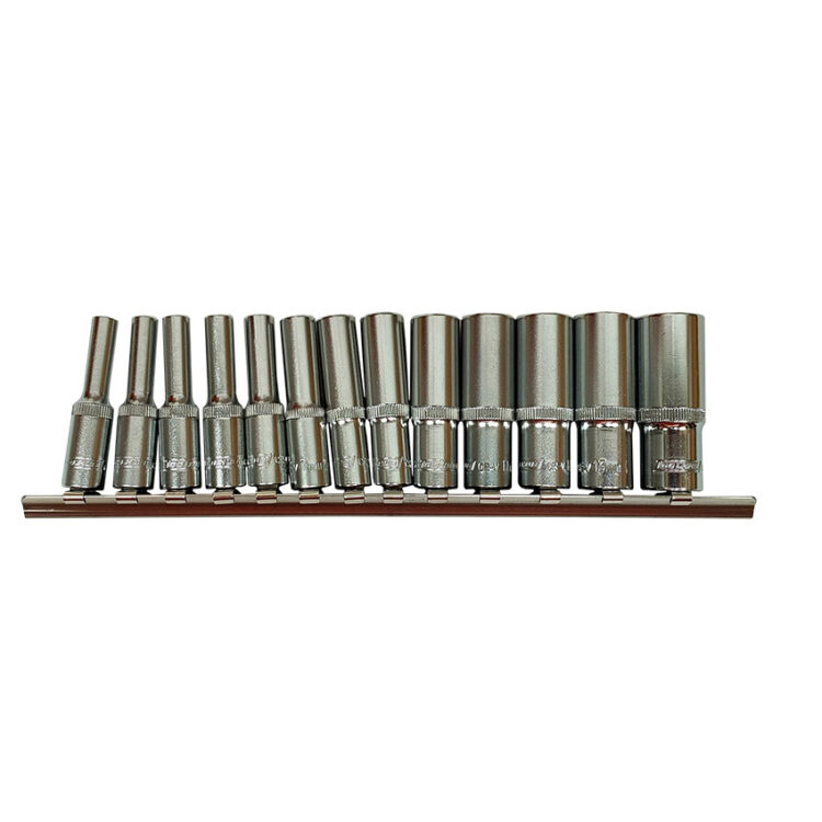 10450 | JUEGO DE VASOS LARGOS - 1/4" DR. 6 CARAS, 13PZS