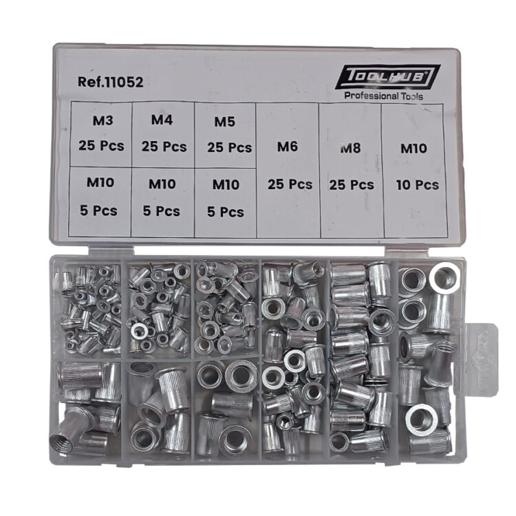 11052 | SURTIDO TUERCAS REMACHABLES M3,M4,M5,M6,M8,M10 150PCS