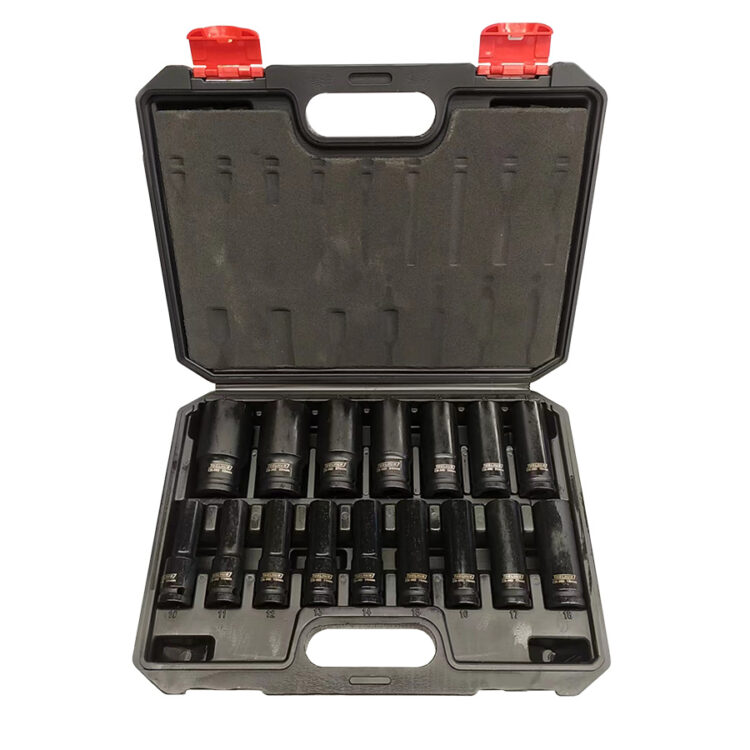 11309 | JUEGO VASOS DE IMPACTO LARGOS 1/2"DR. 6 CARAS 16PZS.