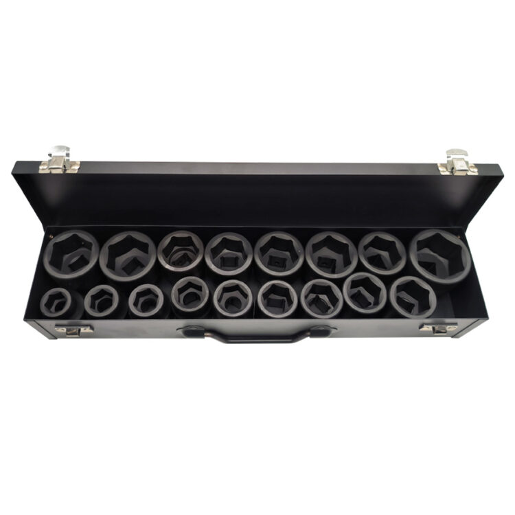 11312 | JUEGO VASOS IMPACTO CORTOS 3/4"DR. 6 CARAS 17PZS.