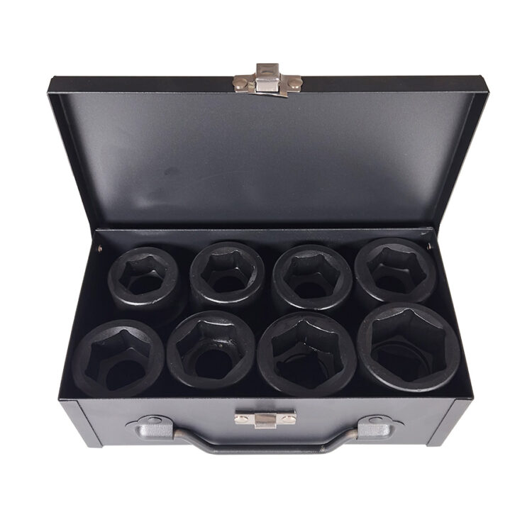 11313 | JUEGO VASOS IMPACTO CORTOS 1"DR. 6 CARAS 8PZS.