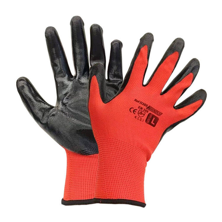 11377 | GUANTES DE TRABAJO CON PALMA NITRILO 12 PARES