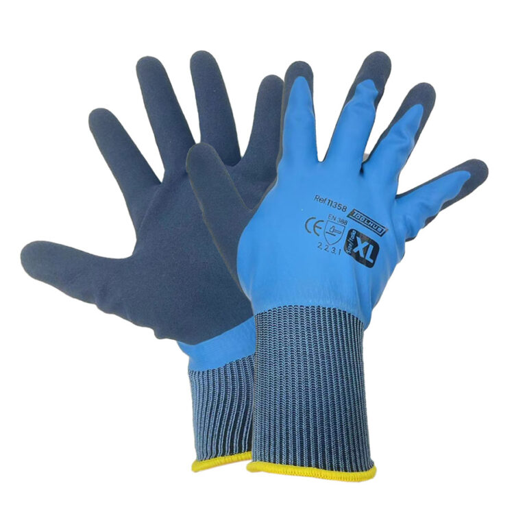 11380 | GUANTES DE TRABAJO IMPERMEABLES RECUBIERTO DE LATEX 12 PARES