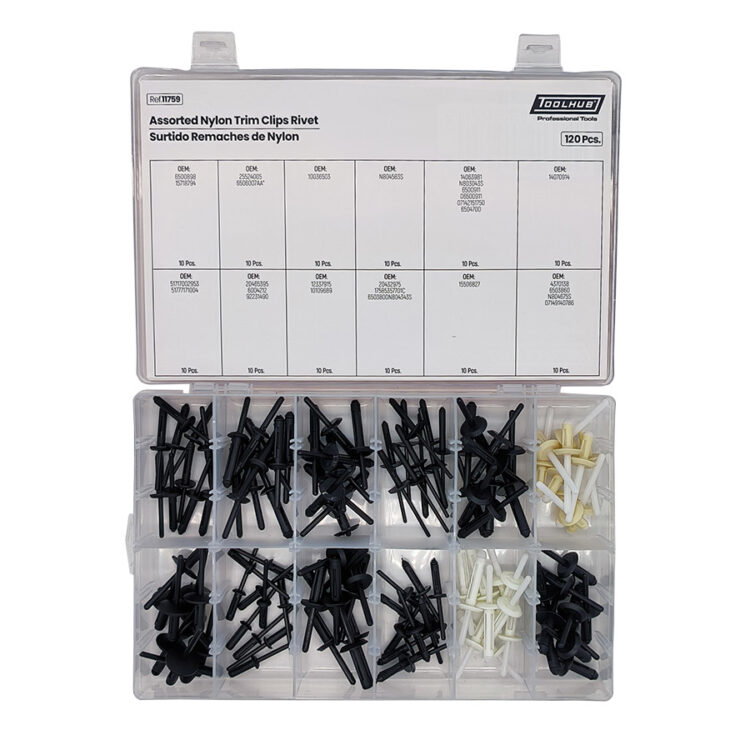 SURTIDO GRAPAS DE NYLON-PLASTIC TRIM RIVET KIT BOXED