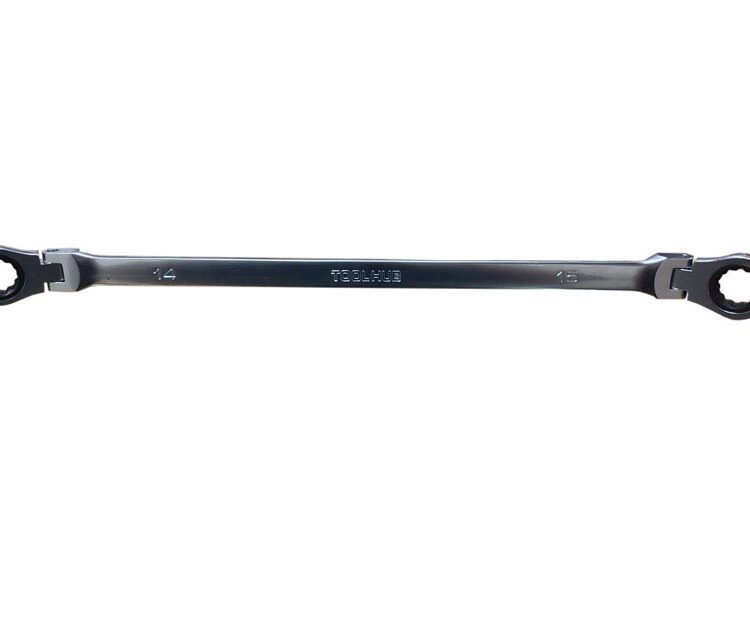 11037 | LLAVE DE CARRACA DOBLE DE CABEZA FLEXIBLE - 14 X 15MM