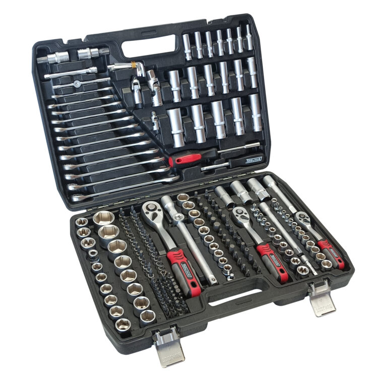 9062 | JUEGO AUTOCLE 1/4", 1/2" Y 3/8" - 216 PZS