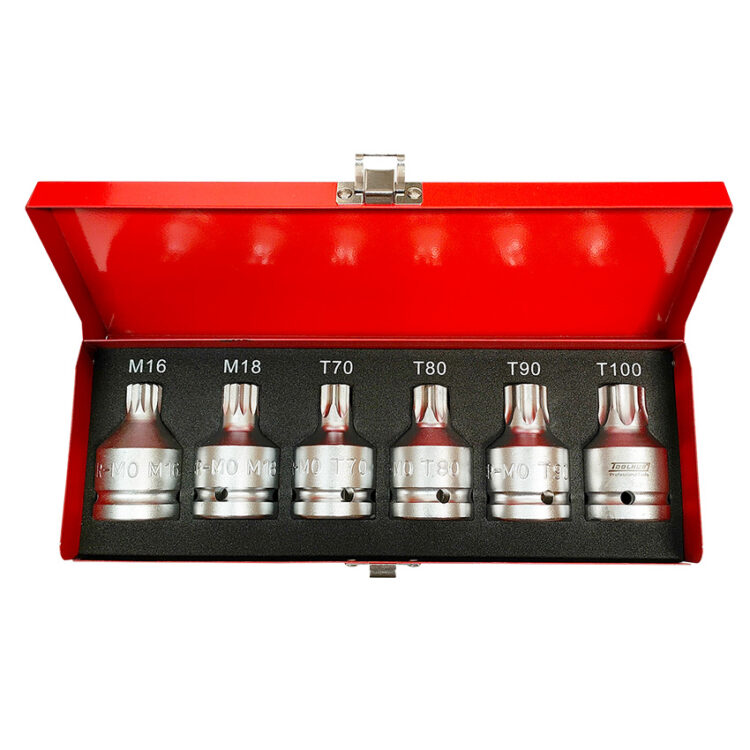 9445 | JUEGO DE PUNTAS EN VASO 3/4" TORX INVIOLABLES Y XZN INVIOLABLES-6 PZAS