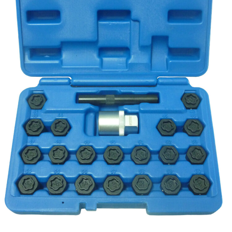 9613 | JUEGO DE VASOS PARA TORNILLOS ANTIRROBO, BMW 22PZS