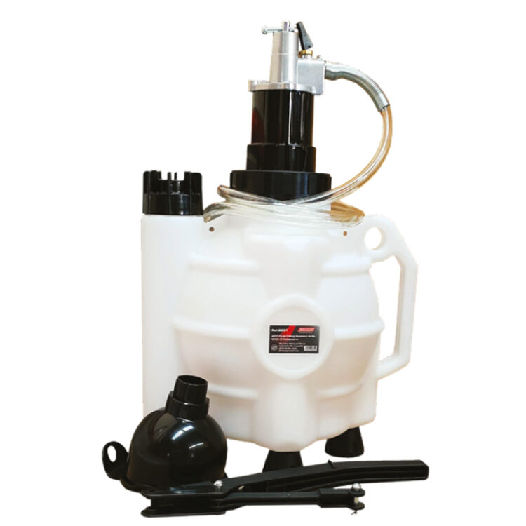 9631 | BOMBA MANUAL PARA SUMINISTRAR ACEITE ATF - 9,5L - CON 8 ADAPTADORES
