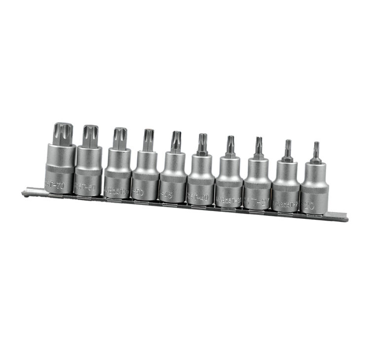JUEGO PUNTAS TORX EN VASO CORTO 1/2?, 10 PZS, T20 - T70