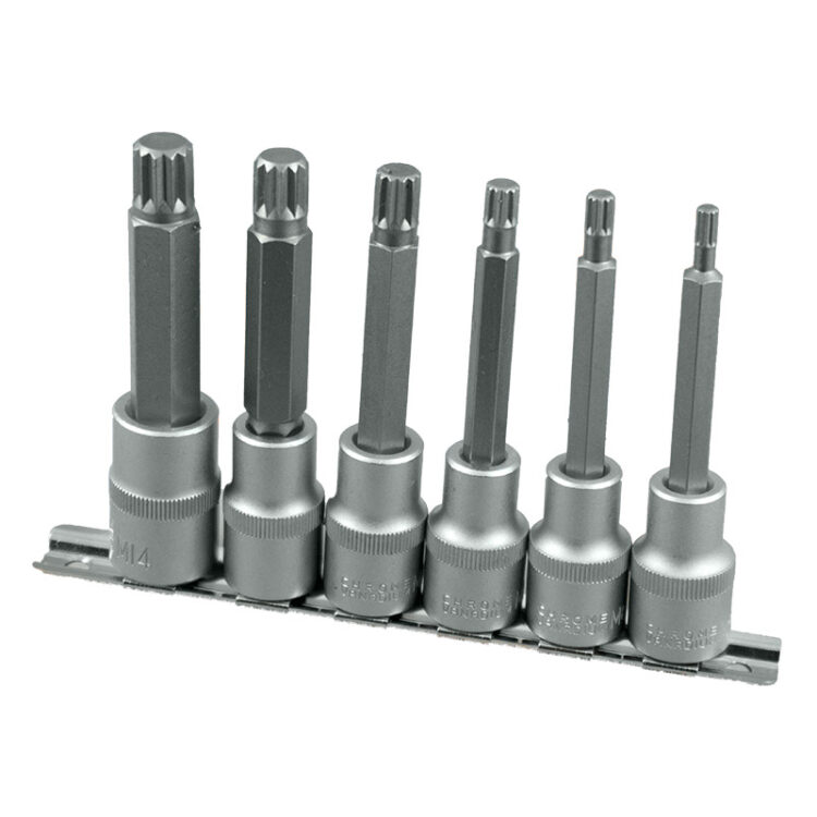 9782 | JUEGO PUNTAS XZN SPLINE EN VASO LARGO 1/2?, 6 PZS, M5 - M14