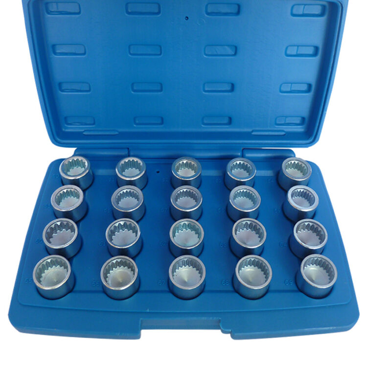 9881 | JUEGO DE VASOS PARA TORNILLOS ANTIRROBO - AUDI / PORSCHE 20 PZS