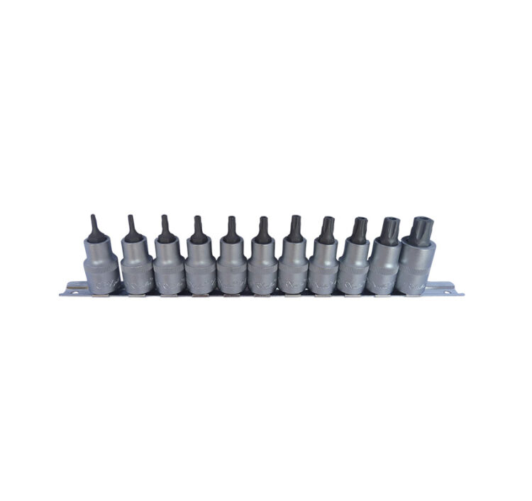9889 | JUEGO DE PUNTAS EN VASOS TORX PLUS SEGURIDAD - 1/2"", 11 PZS.