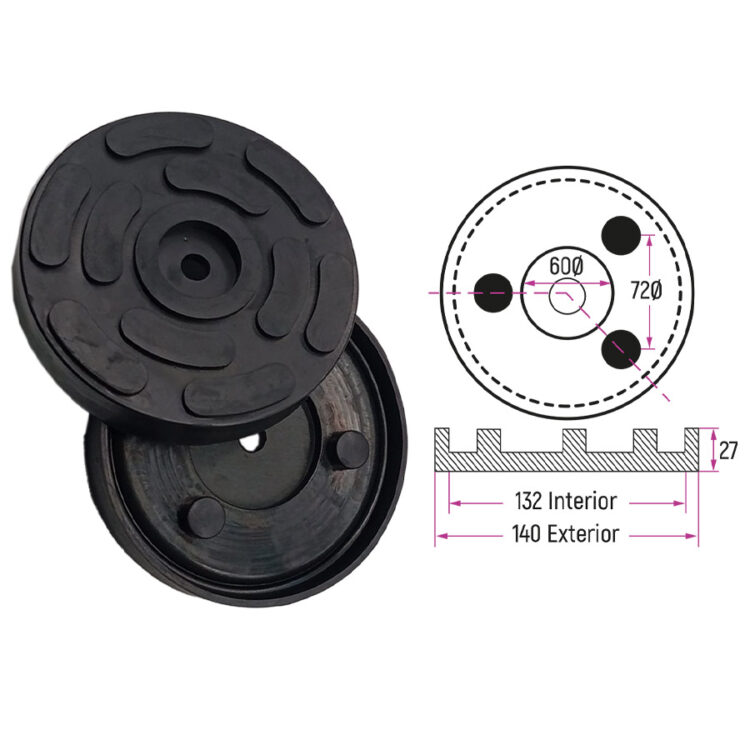 9980 | TACO DE GOMA DE ELEVADOR - OMCN, ROGEN 140MM EXTERIOR